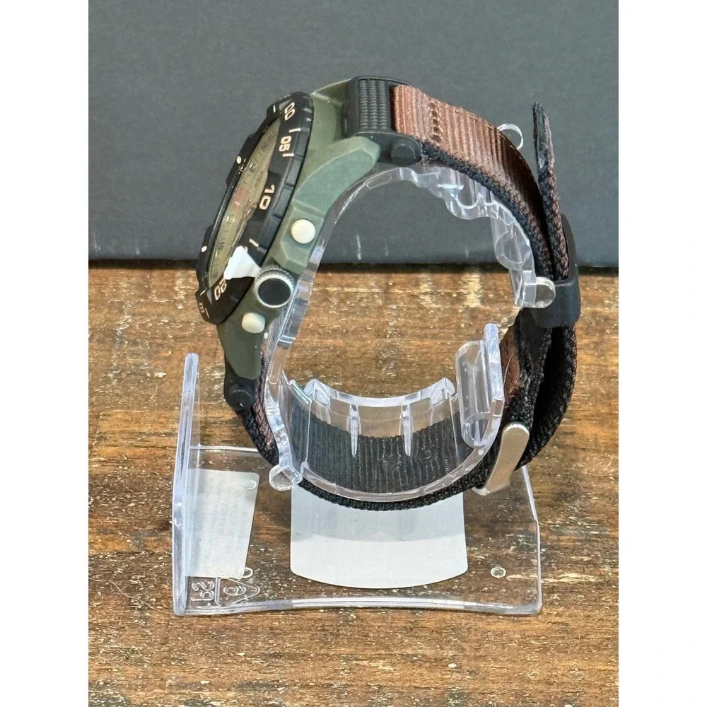 Timex Expedition Watch Mens OS Green Brown Analog Digital Nylon T45181 9J Sporty